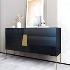 Elegant Espresso Wood Buffet Table with Drawers