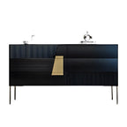 Elegant Espresso Wood Buffet Table with Drawers