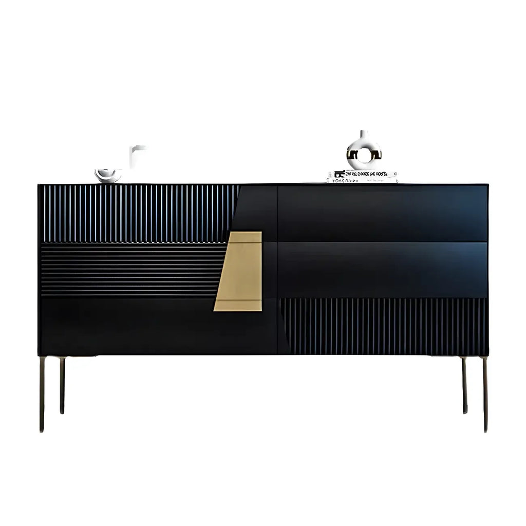 Elegant Espresso Wood Buffet Table with Drawers