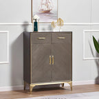 Glam Wooden Sideboard with Drawers & Adjustable Shelves
