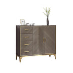 Glam Wooden Sideboard with Drawers & Adjustable Shelves