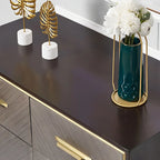 Glam Wooden Sideboard with Drawers & Adjustable Shelves