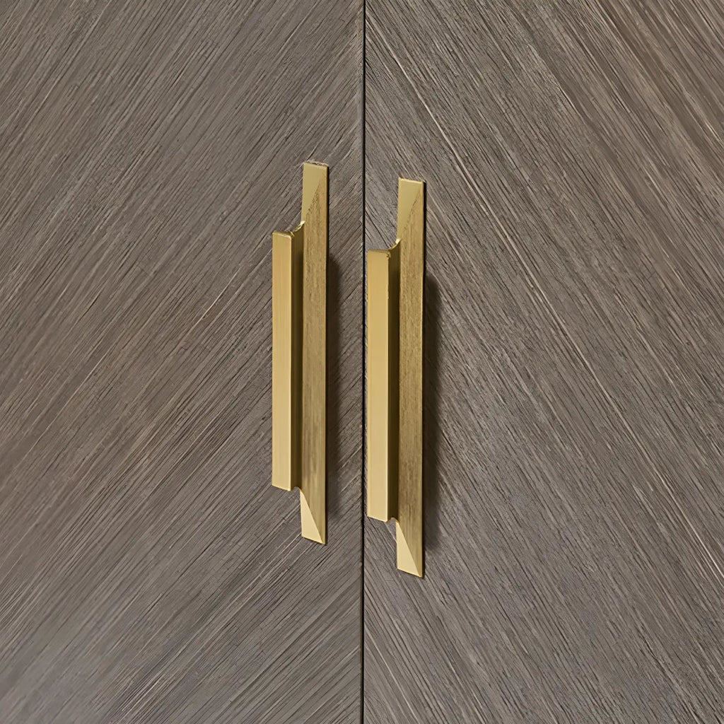 Glam Wooden Sideboard with Drawers & Adjustable Shelves