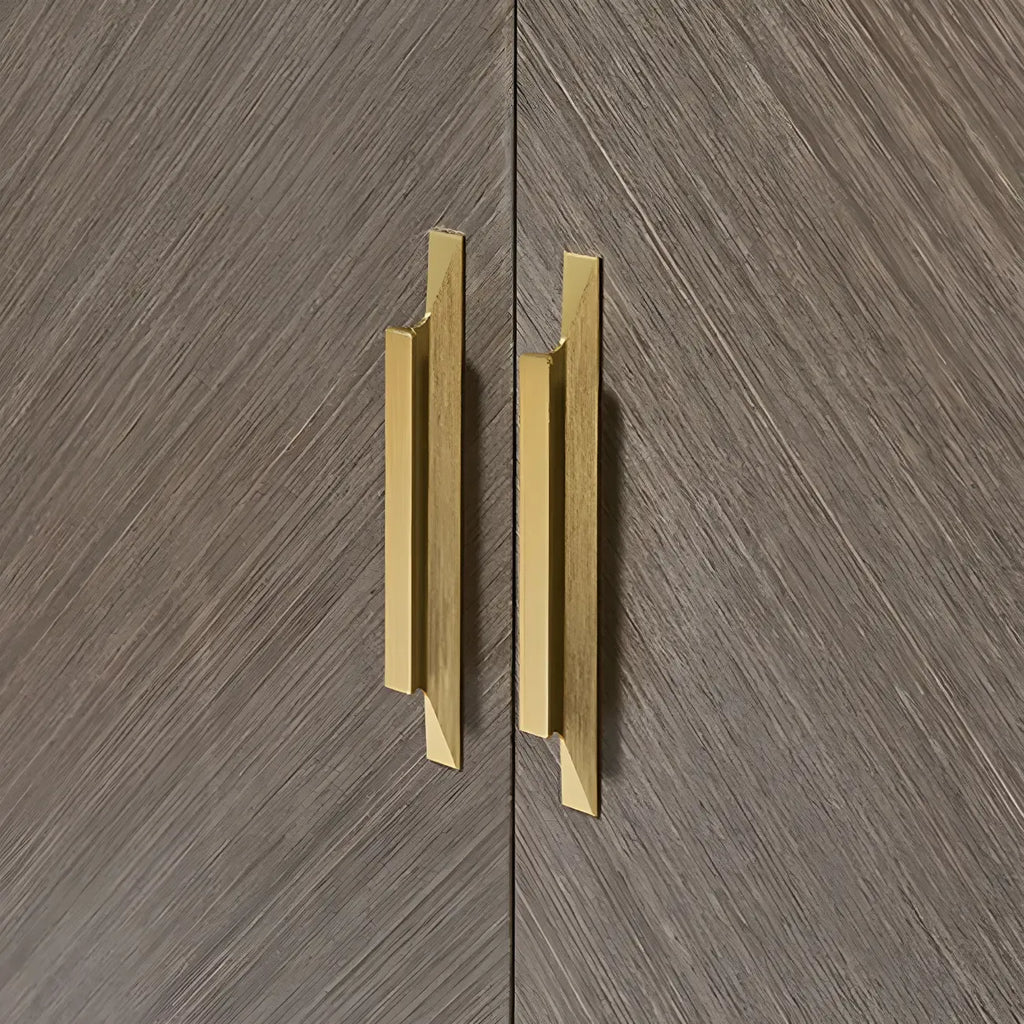 Glam Wooden Sideboard with Drawers & Adjustable Shelves