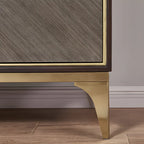 Glam Wooden Sideboard with Drawers & Adjustable Shelves