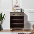 Glam Wooden Sideboard with Drawers & Adjustable Shelves