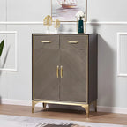 Glam Wooden Sideboard with Drawers & Adjustable Shelves