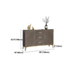 Glam Wooden Sideboard with Drawers & Adjustable Shelves