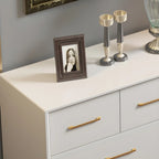 Glam Birch Wood Buffet Table with Multi-Drawers