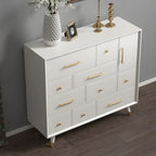 Glam Birch Wood Buffet Table with Multi-Drawers