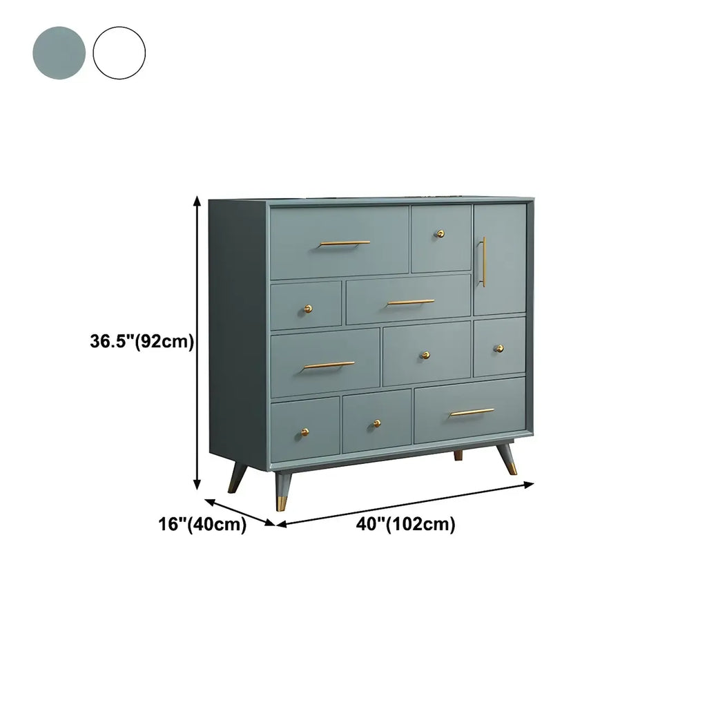 Glam Birch Wood Buffet Table with Multi-Drawers