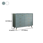 Glam Birch Wood Buffet Table with Multi-Drawers