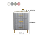 Glam Pink Leather Bedside Table with Marble Top 3 Drawers