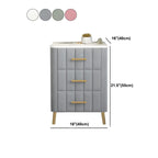 Glam Pink Leather Bedside Table with Marble Top 3 Drawers