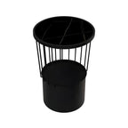 Modish Style Metal Drum Shape Bedside Table with Open Storage