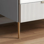 Simplistic White Wooden Bedside Table with Storage Drawers