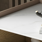 Simplistic White Wooden Bedside Table with Storage Drawers
