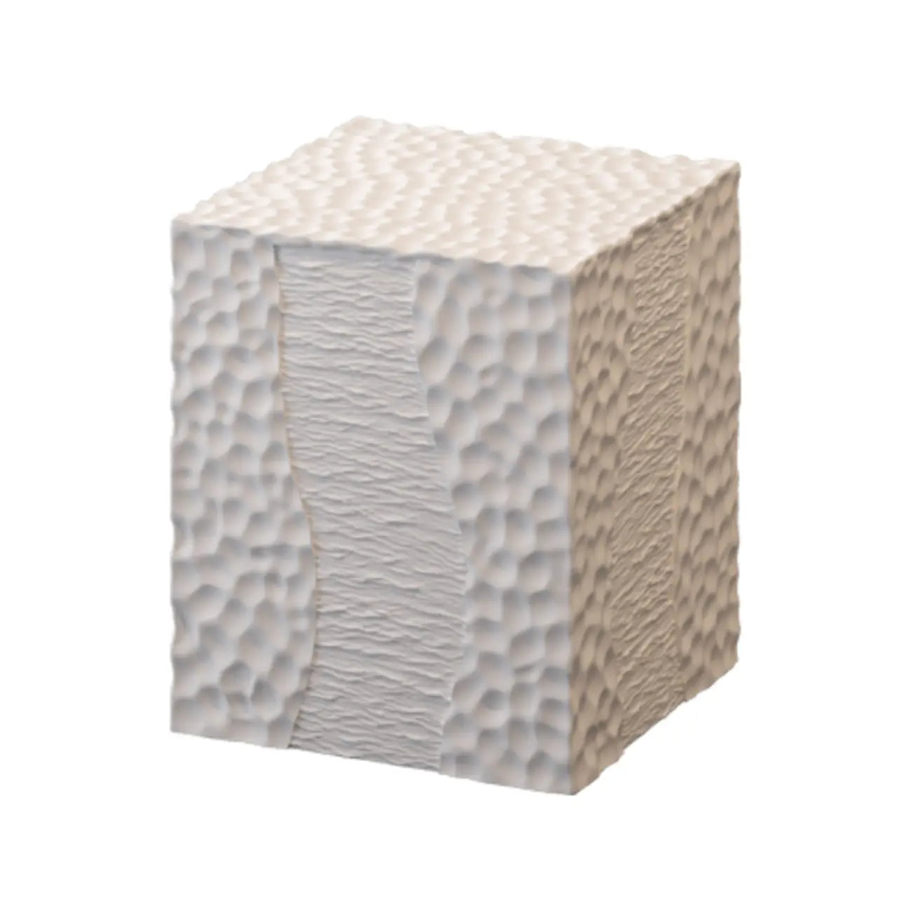 Modern White Square Block End Table for Living Room Decor