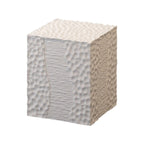 Modern White Square Block End Table for Living Room Decor