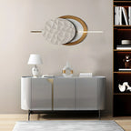 Minimalist Wooden Buffet Table with Storage in Grey