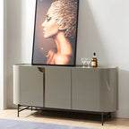 Minimalist Wooden Buffet Table with Storage in Grey