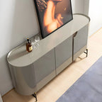 Minimalist Wooden Buffet Table with Storage in Grey