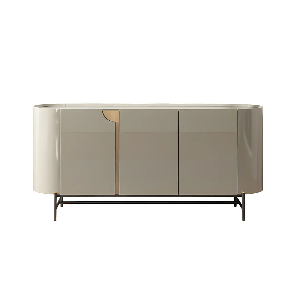 Minimalist Wooden Buffet Table with Storage in Grey