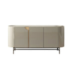 Minimalist Wooden Buffet Table with Storage in Grey