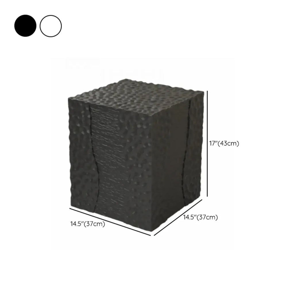 Modern White Square Block End Table for Living Room Decor