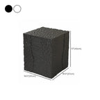 Modern White Square Block End Table for Living Room Decor