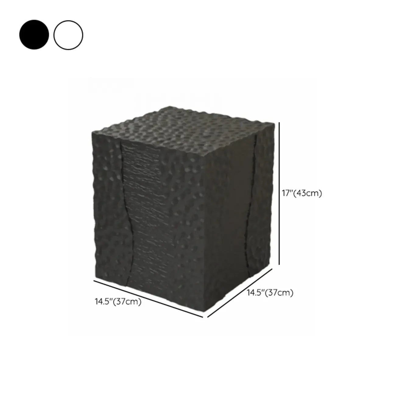 Modern White Square Block End Table for Living Room Decor