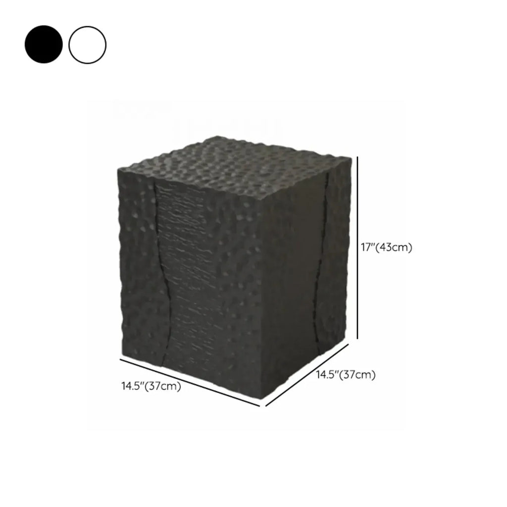 Modern White Square Block End Table for Living Room Decor