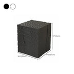 Modern White Square Block End Table for Living Room Decor