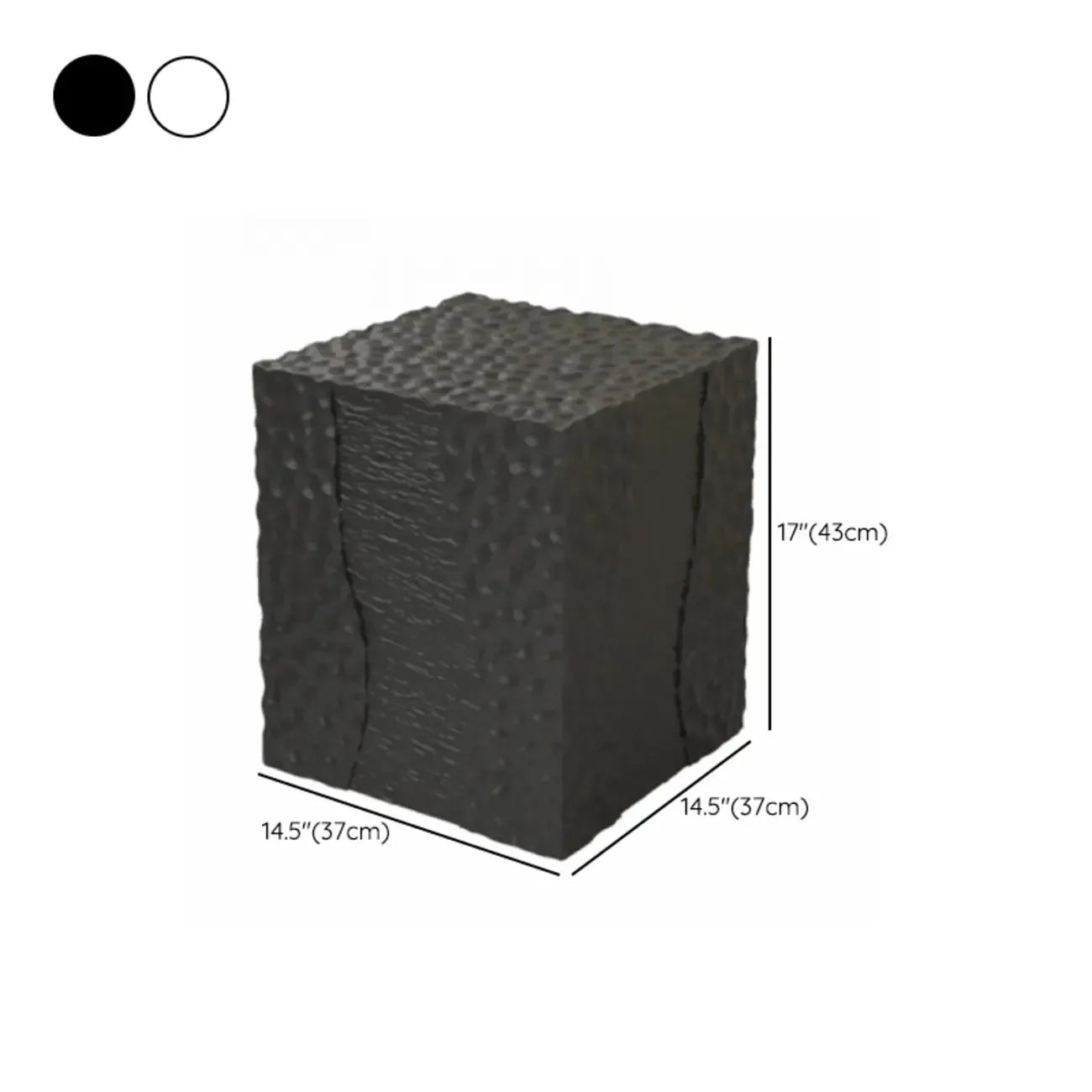 Modern White Square Block End Table for Living Room Decor