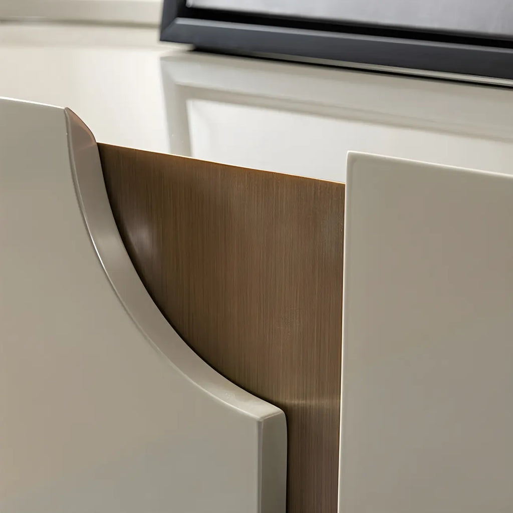 Minimalist Wooden Buffet Table with Storage in Grey