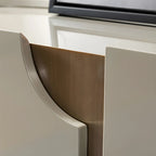 Minimalist Wooden Buffet Table with Storage in Grey