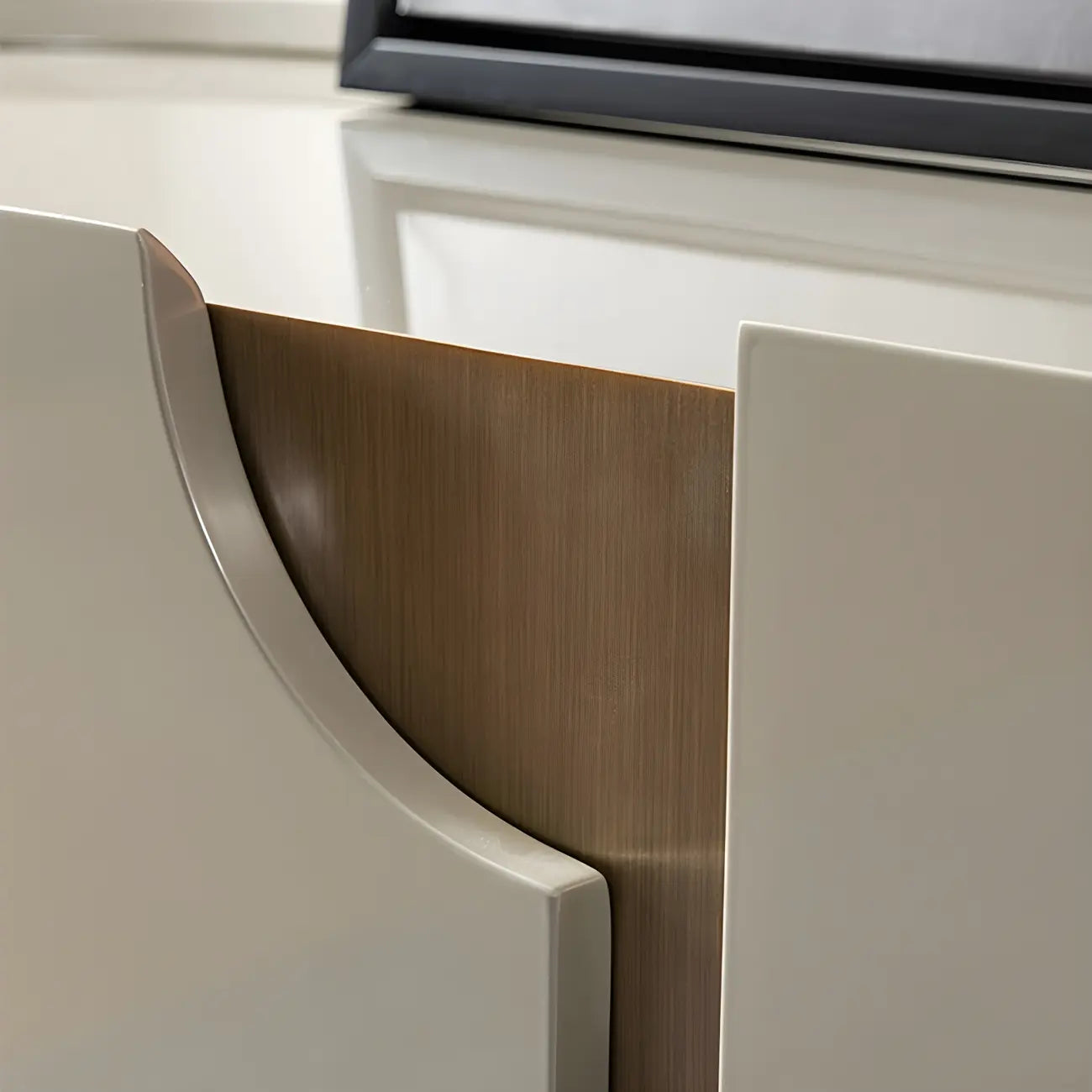 Minimalist Wooden Buffet Table with Storage in Grey