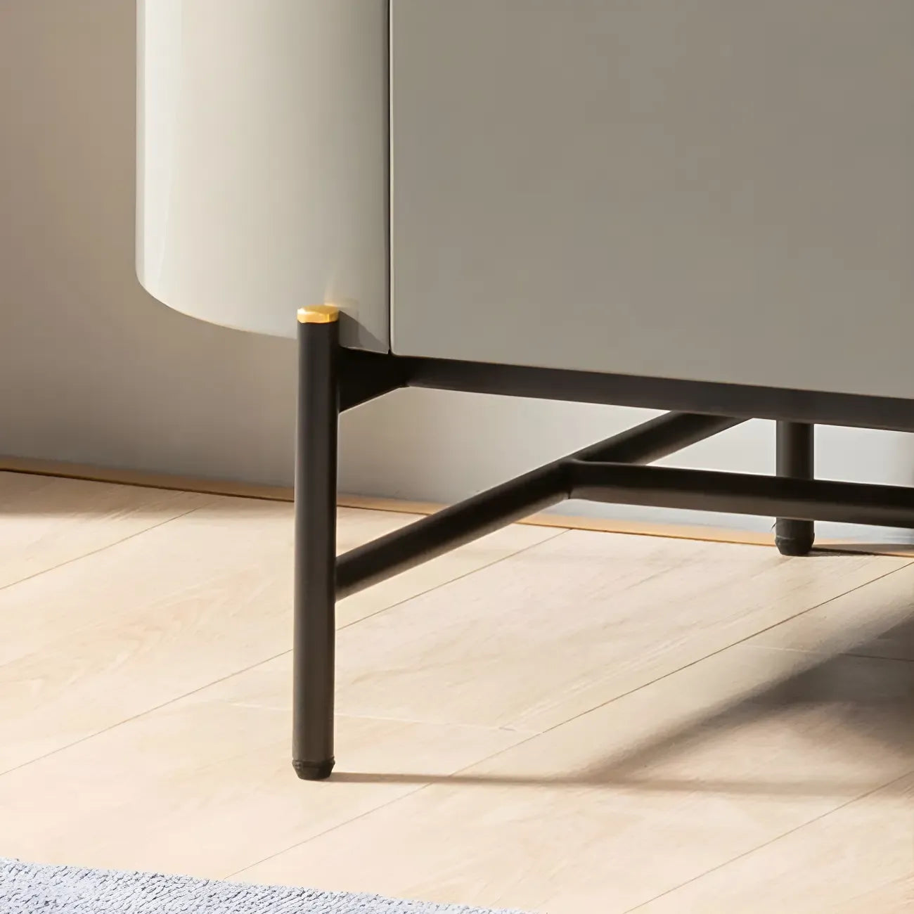 Minimalist Wooden Buffet Table with Storage in Grey
