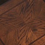 Brown Solid Wood End Table with Storage for Living Room