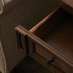 Brown Solid Wood End Table with Storage for Living Room