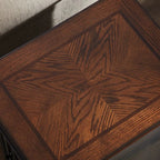 Brown Solid Wood End Table with Storage for Living Room