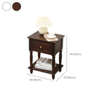 1-Drawer Brown Wood End Table for Small Space with Shelf