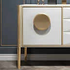 Modern Glossy Wooden Buffet Table with Drawers & Cabinets