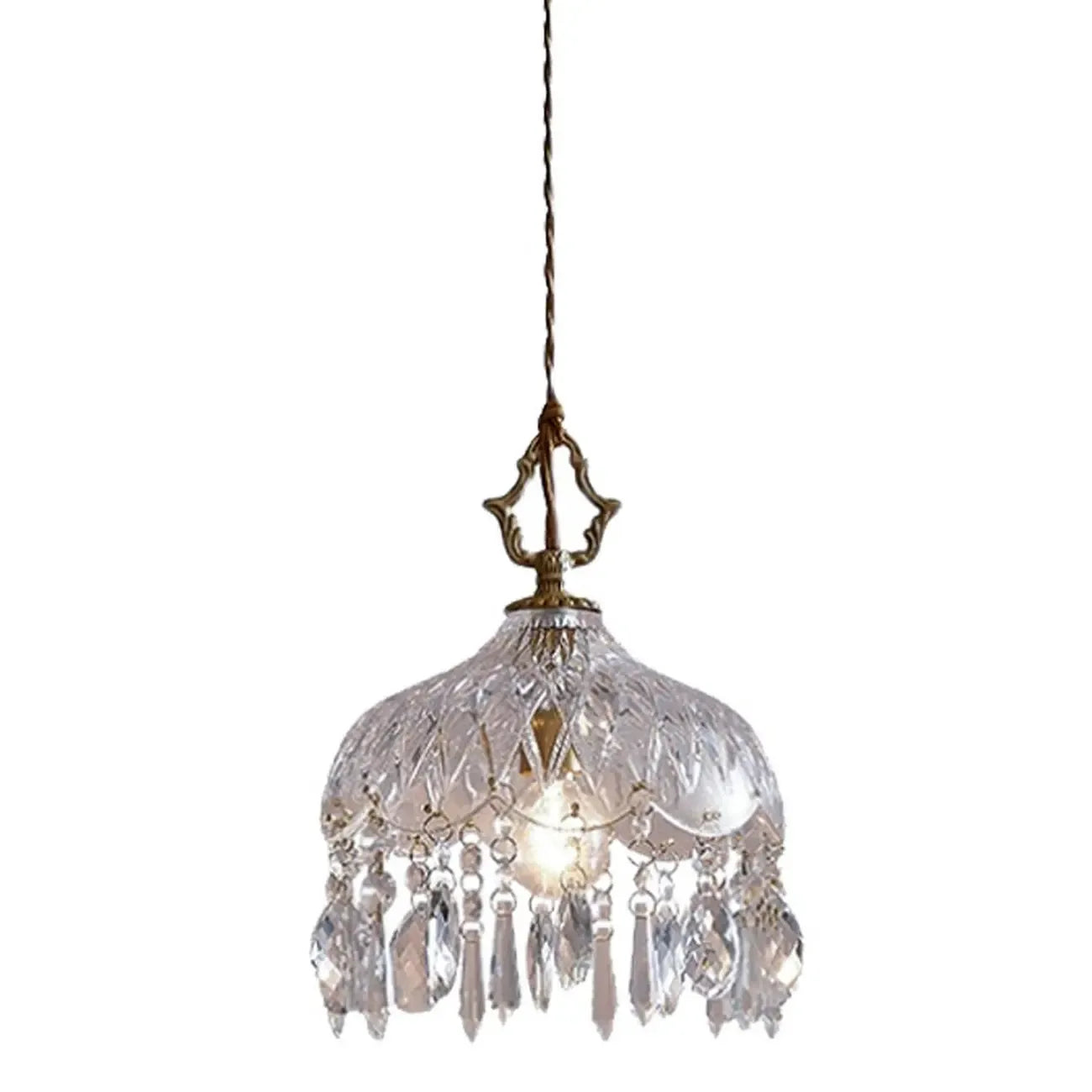 Elegant Clear Crystal Chandelier with Luxurious Accents for Living Room