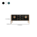 Modern Glossy Wooden Buffet Table with Drawers & Cabinets