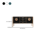 Modern Glossy Wooden Buffet Table with Drawers & Cabinets
