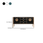 Modern Glossy Wooden Buffet Table with Drawers & Cabinets