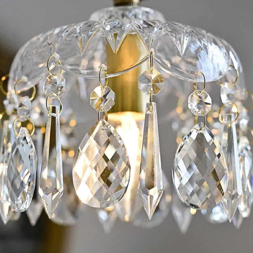 Elegant Clear Crystal Chandelier with Luxurious Accents for Living Room
