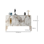 Artistic White Stone Top Buffet Table with Drawers