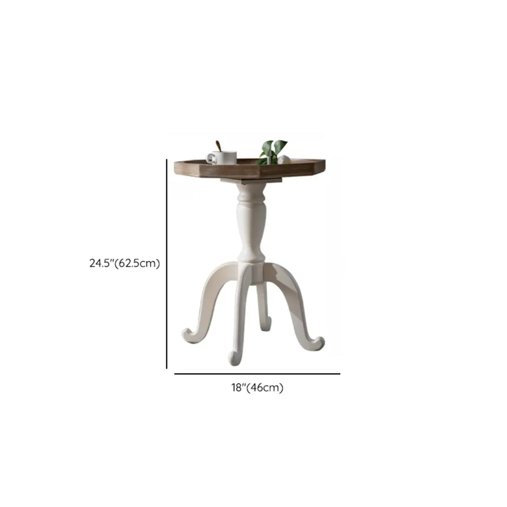 Rustic Wood Accent Side Table with Tray Top for Living Room